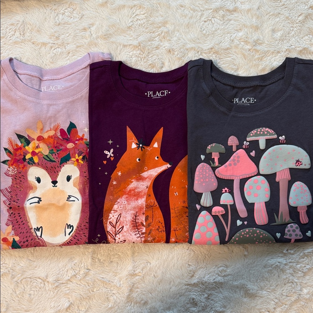 The Children's Place Kids Tees - Pink, Purple, Gray. Size S/P 5/6